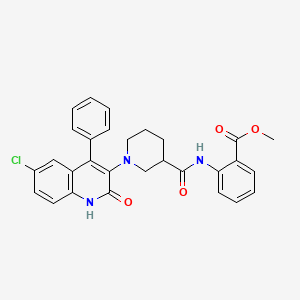 Methyl 2-({[1-(6-chloro-2-oxo-4-phenyl-1,2-dihydroquinolin-3-yl)piperidin-3-yl]carbonyl}amino)benzoate