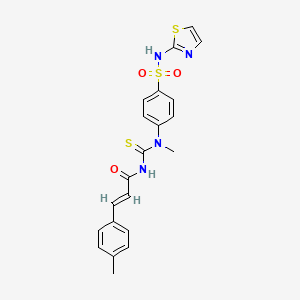 molecular formula C21H20N4O3S3 B10875921 (2E)-3-(4-methylphenyl)-N-{methyl[4-(1,3-thiazol-2-ylsulfamoyl)phenyl]carbamothioyl}prop-2-enamide 