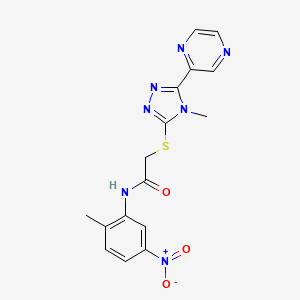 N-(2-methyl-5-nitrophenyl)-2-{[4-methyl-5-(pyrazin-2-yl)-4H-1,2,4-triazol-3-yl]sulfanyl}acetamide