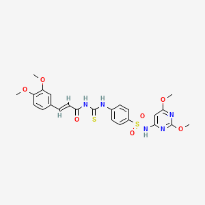 (2E)-3-(3,4-dimethoxyphenyl)-N-({4-[(2,6-dimethoxypyrimidin-4-yl)sulfamoyl]phenyl}carbamothioyl)prop-2-enamide