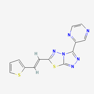 3-(pyrazin-2-yl)-6-[(E)-2-(thiophen-2-yl)ethenyl][1,2,4]triazolo[3,4-b][1,3,4]thiadiazole