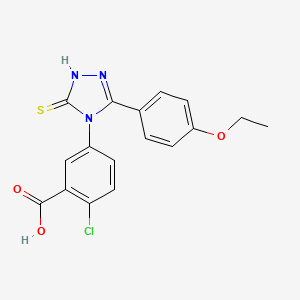 2-chloro-5-[3-(4-ethoxyphenyl)-5-sulfanyl-4H-1,2,4-triazol-4-yl]benzoic acid