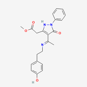 methyl [(4Z)-4-(1-{[2-(4-hydroxyphenyl)ethyl]amino}ethylidene)-5-oxo-1-phenyl-4,5-dihydro-1H-pyrazol-3-yl]acetate