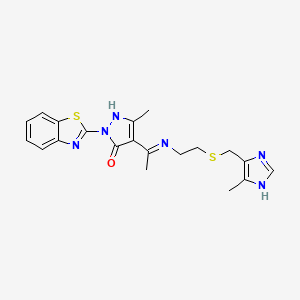 molecular formula C20H22N6OS2 B10876008 (4Z)-2-(1,3-benzothiazol-2-yl)-5-methyl-4-{1-[(2-{[(5-methyl-1H-imidazol-4-yl)methyl]sulfanyl}ethyl)amino]ethylidene}-2,4-dihydro-3H-pyrazol-3-one 