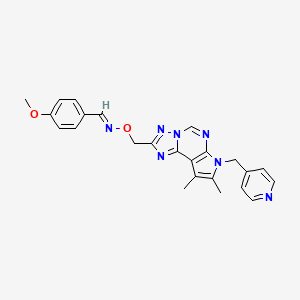 molecular formula C24H23N7O2 B10876052 (E)-N-{[8,9-dimethyl-7-(pyridin-4-ylmethyl)-7H-pyrrolo[3,2-e][1,2,4]triazolo[1,5-c]pyrimidin-2-yl]methoxy}-1-(4-methoxyphenyl)methanimine 