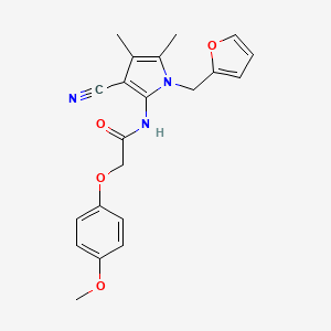 N-[3-cyano-1-(furan-2-ylmethyl)-4,5-dimethyl-1H-pyrrol-2-yl]-2-(4-methoxyphenoxy)acetamide