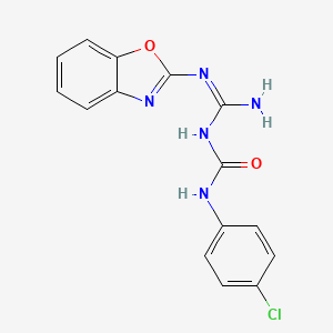 1-[(E)-amino(1,3-benzoxazol-2-ylamino)methylidene]-3-(4-chlorophenyl)urea