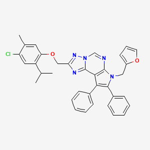 2-[(4-Chloro-2-isopropyl-5-methylphenoxy)methyl]-7-(2-furylmethyl)-8,9-diphenyl-7H-pyrrolo[3,2-E][1,2,4]triazolo[1,5-C]pyrimidine