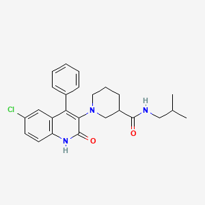 1-(6-chloro-2-oxo-4-phenyl-1,2-dihydroquinolin-3-yl)-N-(2-methylpropyl)piperidine-3-carboxamide