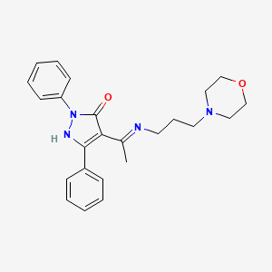 (4Z)-4-(1-{[3-(morpholin-4-yl)propyl]amino}ethylidene)-2,5-diphenyl-2,4-dihydro-3H-pyrazol-3-one