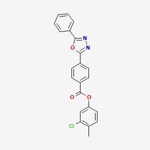 molecular formula C22H15ClN2O3 B10876140 3-Chloro-4-methylphenyl 4-(5-phenyl-1,3,4-oxadiazol-2-yl)benzoate 