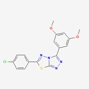 molecular formula C17H13ClN4O2S B10876143 6-(4-Chlorophenyl)-3-(3,5-dimethoxyphenyl)[1,2,4]triazolo[3,4-b][1,3,4]thiadiazole 