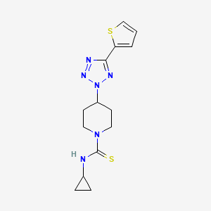 molecular formula C14H18N6S2 B10876145 N-cyclopropyl-4-[5-(thiophen-2-yl)-2H-tetrazol-2-yl]piperidine-1-carbothioamide 