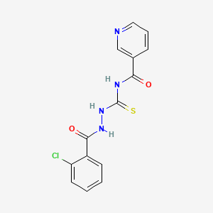 molecular formula C14H11ClN4O2S B10876155 N-[N'-(2-Chloro-benzoyl)-hydrazinocarbothioyl]-nicotinamide 