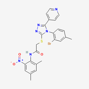 2-{[4-(2-bromo-4-methylphenyl)-5-(pyridin-4-yl)-4H-1,2,4-triazol-3-yl]sulfanyl}-N-(2,4-dimethyl-6-nitrophenyl)acetamide