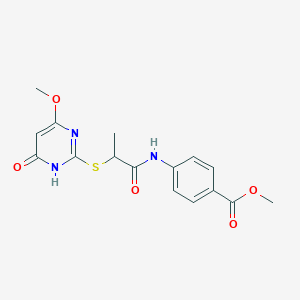 Methyl 4-({2-[(4-methoxy-6-oxo-1,6-dihydropyrimidin-2-yl)sulfanyl]propanoyl}amino)benzoate