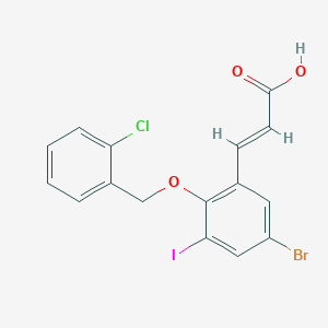 (2E)-3-{5-bromo-2-[(2-chlorobenzyl)oxy]-3-iodophenyl}prop-2-enoic acid