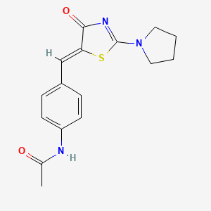 molecular formula C16H17N3O2S B10876213 N-(4-{(Z)-[4-oxo-2-(pyrrolidin-1-yl)-1,3-thiazol-5(4H)-ylidene]methyl}phenyl)acetamide 