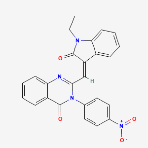 2-[(Z)-(1-ethyl-2-oxo-1,2-dihydro-3H-indol-3-ylidene)methyl]-3-(4-nitrophenyl)quinazolin-4(3H)-one