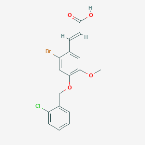 molecular formula C17H14BrClO4 B10876258 (2E)-3-{2-bromo-4-[(2-chlorobenzyl)oxy]-5-methoxyphenyl}prop-2-enoic acid 