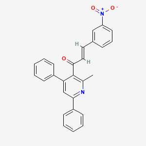 molecular formula C27H20N2O3 B10876341 (2E)-1-(2-methyl-4,6-diphenylpyridin-3-yl)-3-(3-nitrophenyl)prop-2-en-1-one 