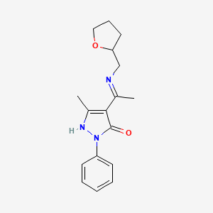 (4Z)-5-methyl-2-phenyl-4-{1-[(tetrahydrofuran-2-ylmethyl)amino]ethylidene}-2,4-dihydro-3H-pyrazol-3-one