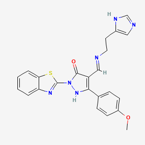 molecular formula C23H20N6O2S B10876355 (4Z)-2-(1,3-benzothiazol-2-yl)-4-({[2-(1H-imidazol-4-yl)ethyl]amino}methylidene)-5-(4-methoxyphenyl)-2,4-dihydro-3H-pyrazol-3-one 