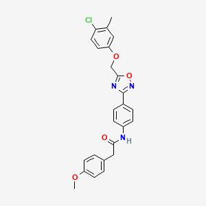 N-(4-{5-[(4-chloro-3-methylphenoxy)methyl]-1,2,4-oxadiazol-3-yl}phenyl)-2-(4-methoxyphenyl)acetamide