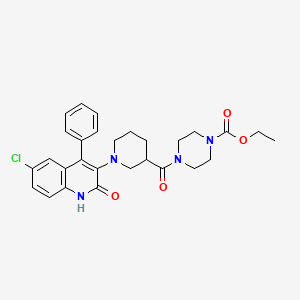 Ethyl 4-{[1-(6-chloro-2-oxo-4-phenyl-1,2-dihydroquinolin-3-yl)piperidin-3-yl]carbonyl}piperazine-1-carboxylate