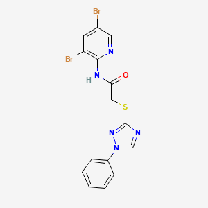 N-(3,5-dibromopyridin-2-yl)-2-[(1-phenyl-1,2,4-triazol-3-yl)sulfanyl]acetamide