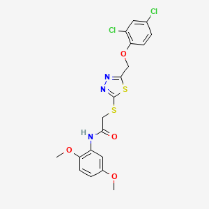 2-({5-[(2,4-dichlorophenoxy)methyl]-1,3,4-thiadiazol-2-yl}sulfanyl)-N-(2,5-dimethoxyphenyl)acetamide