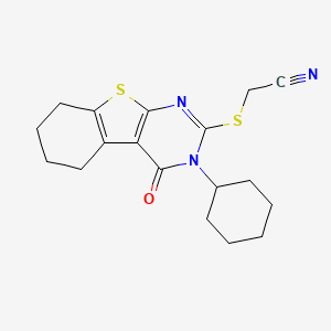 [(3-Cyclohexyl-4-oxo-3,4,5,6,7,8-hexahydro[1]benzothieno[2,3-d]pyrimidin-2-yl)sulfanyl]acetonitrile