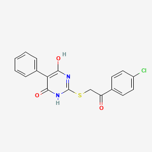 2-{[2-(4-chlorophenyl)-2-oxoethyl]sulfanyl}-6-hydroxy-5-phenylpyrimidin-4(3H)-one