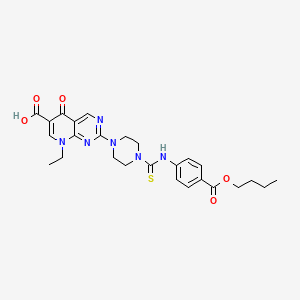 molecular formula C26H30N6O5S B10876427 2-[4-[(4-Butoxycarbonylphenyl)carbamothioyl]piperazin-1-yl]-8-ethyl-5-oxopyrido[2,3-d]pyrimidine-6-carboxylic acid 