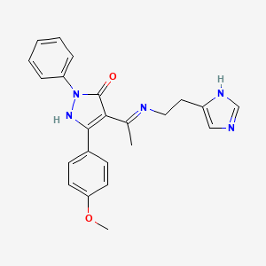 molecular formula C23H23N5O2 B10876430 (4Z)-4-(1-{[2-(1H-imidazol-4-yl)ethyl]amino}ethylidene)-5-(4-methoxyphenyl)-2-phenyl-2,4-dihydro-3H-pyrazol-3-one 