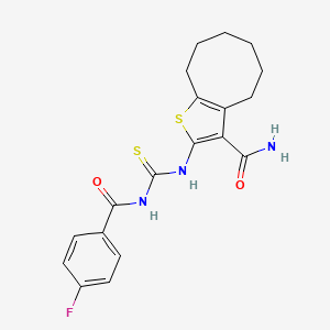 2-({[(4-Fluorophenyl)carbonyl]carbamothioyl}amino)-4,5,6,7,8,9-hexahydrocycloocta[b]thiophene-3-carboxamide