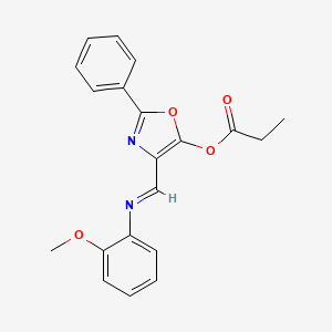 [4-[(2-Methoxyphenyl)iminomethyl]-2-phenyl-1,3-oxazol-5-yl] propanoate