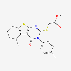 Methyl {[5-methyl-3-(4-methylphenyl)-4-oxo-3,4,5,6,7,8-hexahydro[1]benzothieno[2,3-d]pyrimidin-2-yl]sulfanyl}acetate