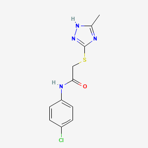 molecular formula C11H11ClN4OS B10876465 N-(4-chlorophenyl)-2-[(5-methyl-1H-1,2,4-triazol-3-yl)sulfanyl]acetamide 