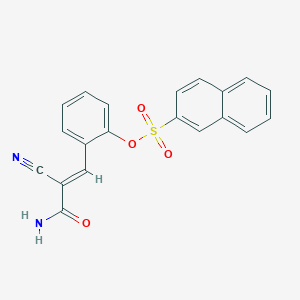 2-[(1E)-3-amino-2-cyano-3-oxoprop-1-en-1-yl]phenyl naphthalene-2-sulfonate