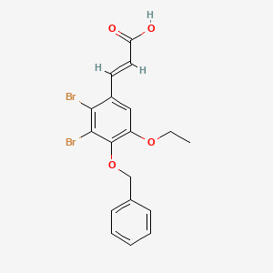 molecular formula C18H16Br2O4 B10876487 (2E)-3-[4-(benzyloxy)-2,3-dibromo-5-ethoxyphenyl]prop-2-enoic acid 