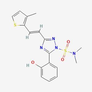 5-(2-hydroxyphenyl)-N,N-dimethyl-3-[(E)-2-(3-methylthiophen-2-yl)ethenyl]-1H-1,2,4-triazole-1-sulfonamide