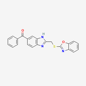 molecular formula C22H15N3O2S B10876503 {2-[(1,3-benzoxazol-2-ylsulfanyl)methyl]-1H-benzimidazol-6-yl}(phenyl)methanone 