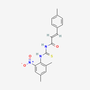 molecular formula C19H19N3O3S B10876509 (2E)-N-[(2,4-dimethyl-6-nitrophenyl)carbamothioyl]-3-(4-methylphenyl)prop-2-enamide 