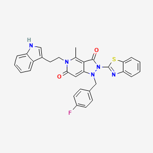 molecular formula C31H24FN5O2S B10876511 2-(1,3-benzothiazol-2-yl)-1-(4-fluorobenzyl)-5-[2-(1H-indol-3-yl)ethyl]-4-methyl-1H-pyrazolo[4,3-c]pyridine-3,6(2H,5H)-dione 