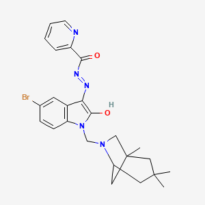 N'-{(3Z)-5-bromo-2-oxo-1-[(1,3,3-trimethyl-6-azabicyclo[3.2.1]oct-6-yl)methyl]-1,2-dihydro-3H-indol-3-ylidene}pyridine-2-carbohydrazide