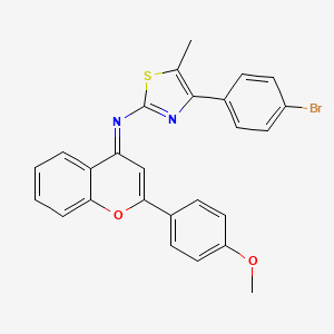 molecular formula C26H19BrN2O2S B10876529 4-(4-bromophenyl)-N-[(4E)-2-(4-methoxyphenyl)-4H-chromen-4-ylidene]-5-methyl-1,3-thiazol-2-amine 