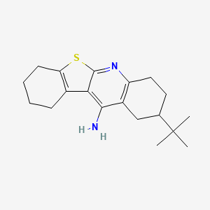 molecular formula C19H26N2S B10876566 9-(Tert-butyl)-1,2,3,4,7,8,9,10-octahydro[1]benzothieno[2,3-b]quinolin-11-amine 