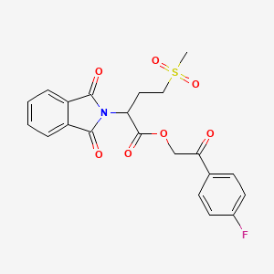 2-(4-fluorophenyl)-2-oxoethyl 2-(1,3-dioxo-1,3-dihydro-2H-isoindol-2-yl)-4-(methylsulfonyl)butanoate