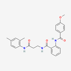 molecular formula C26H27N3O4 B10876583 N-{3-[(2,4-dimethylphenyl)amino]-3-oxopropyl}-2-{[(4-methoxyphenyl)carbonyl]amino}benzamide 